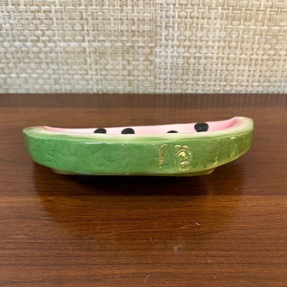 🌟5xHP🌟VTG 1970s-80s Set of 2 Glazed Ceramic Watermelon Slice Plates Hobbyist - Picture 10 of 15